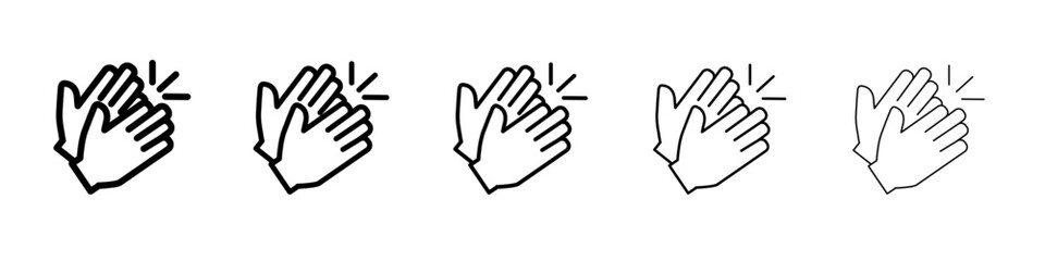 Clapping hand icon black and white vector sign