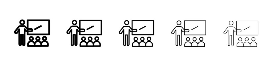 Classroom icon black and white vector sign