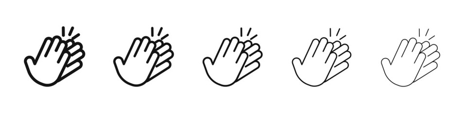 Clapping hand icon black and white vector sign