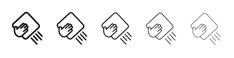 Cleaning cloth icon black and white vector sign