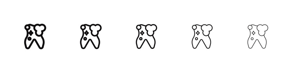 clean tooth icon black and white vector sign