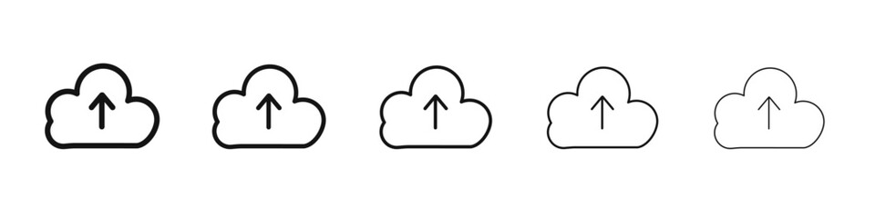 cloud upload icon black and white vector sign