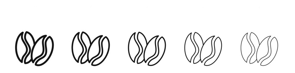 Coffee beans icon black and white vector sign
