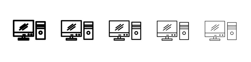 Computer Technology icon black and white vector sign