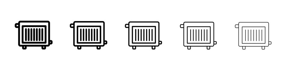 Conditioner heater icon black and white vector sign