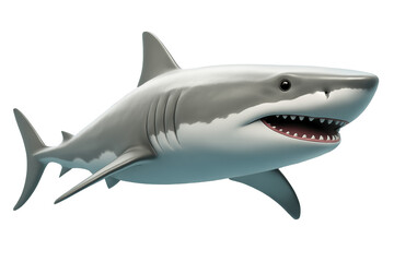 A stylized 3D illustration of a Great White Shark character
