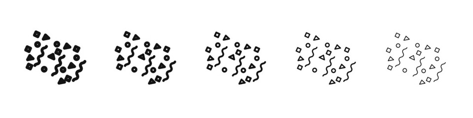 Confetti icon black and white vector sign