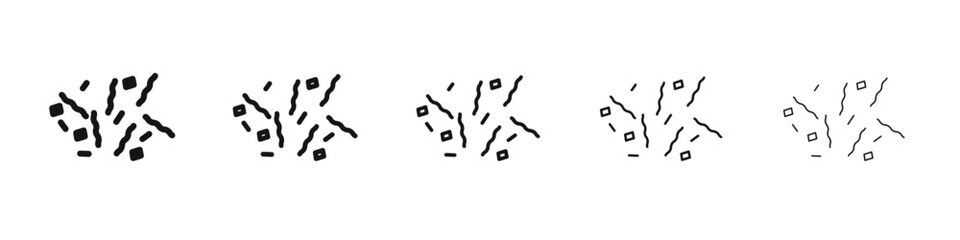 Confetti icon black and white vector sign