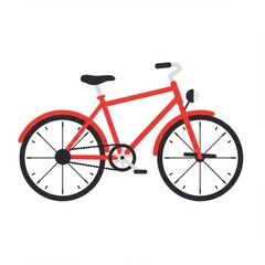 Obraz premium Red Classic Bicycle Illustration on White Background