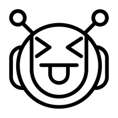 icon pack containing emojis of a robot, expressions, facial shapes and gestures