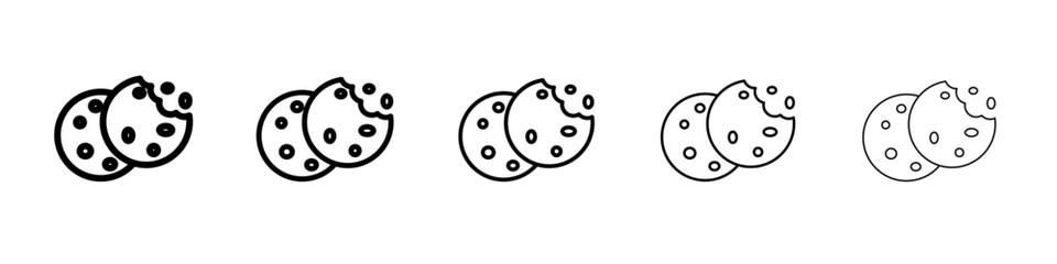 Cookie icon black and white vector sign