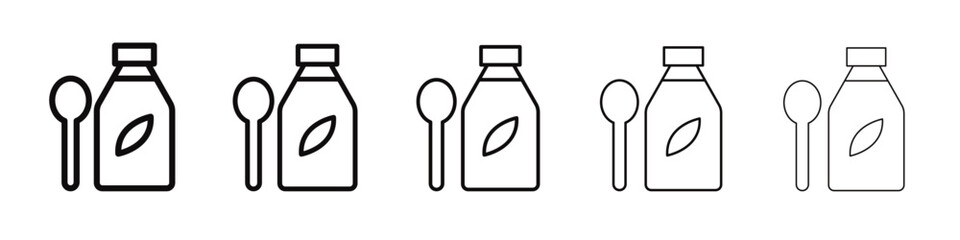 cough syrup icon black and white vector sign