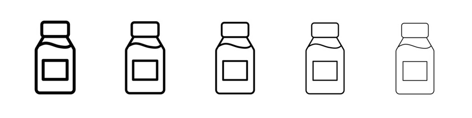 cough syrup icon black and white vector sign