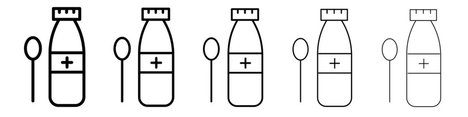 cough syrup icon black and white vector sign