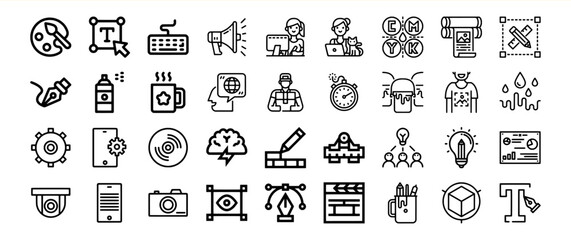 Black and White Graphic Design Icon Collection Bundle 160