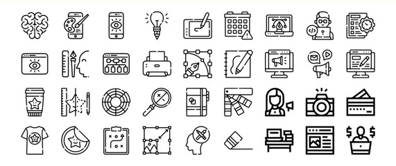 Black and White Line Art Icon Collection Design Branding Marketing