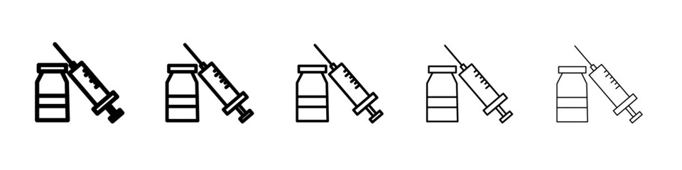 Covid 19 vaccine icon black and white vector sign