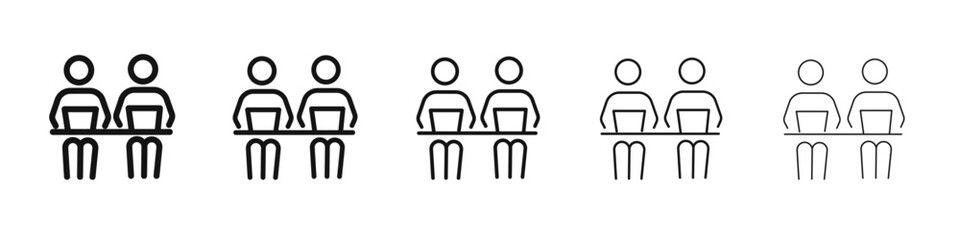 Coworking icon black and white vector sign