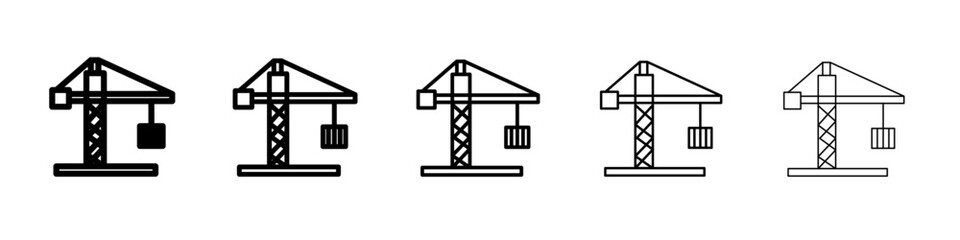 crane icon black and white vector sign