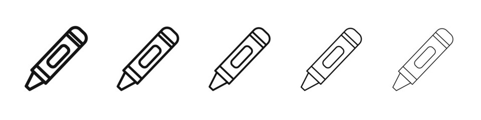 Crayon icon black and white vector sign