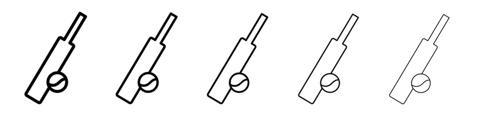 Cricket Bat ball icon black and white vector sign