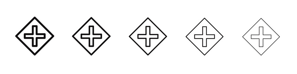 Fototapeta premium crossroads sign icon black and white vector sign