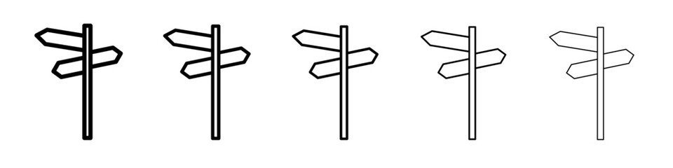 crossroads sign icon black and white vector sign