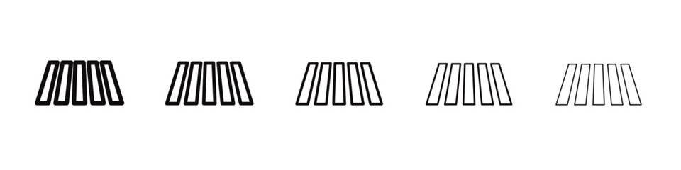 Crosswalk icon black and white vector sign