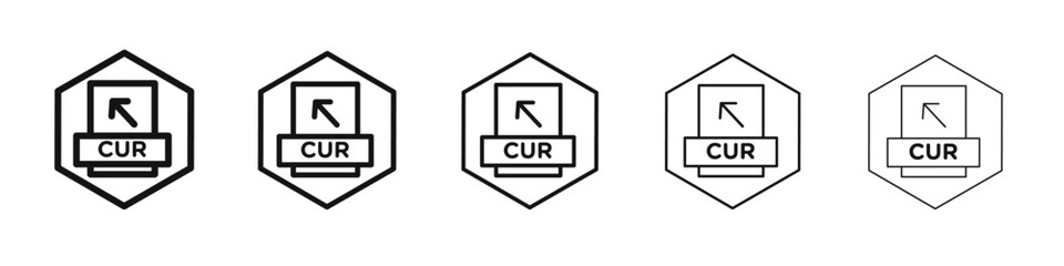 CUR File Document Icon black and white vector sign