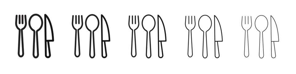 Cutlery icon black and white vector sign