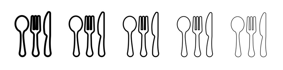 Cutlery icon black and white vector sign