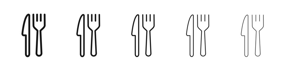 Cutlery icon black and white vector sign