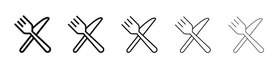 Cutlery icon black and white vector sign