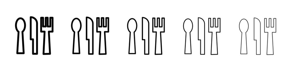 Cutlery icon black and white vector sign