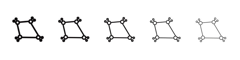 Cyclobutane molecular formula icon black and white vector sign