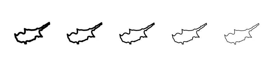 Cyprus map icon black and white vector sign