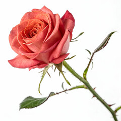 rose flower on white isolated background