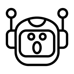 icon pack containing emojis of a robot, expressions, facial shapes and gestures