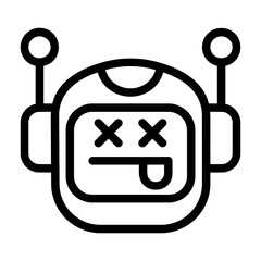 icon pack containing emojis of a robot, expressions, facial shapes and gestures