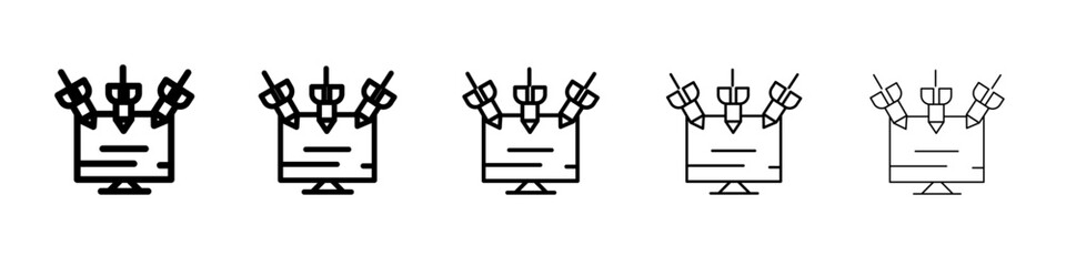 Ddos icon black and white vector sign