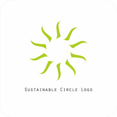 Obraz premium Environmental vector logo Sustainable circle: Symbol of Harmony of Nature and Humans