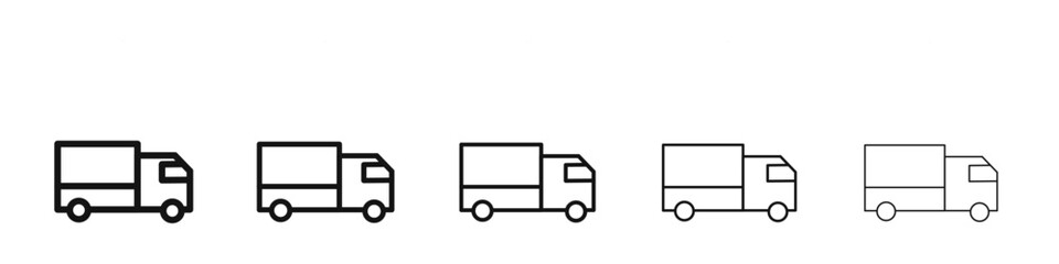 delivery truck icon black and white vector sign
