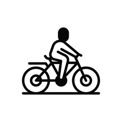 Fototapeta premium Black solid icon for cycling