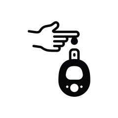 Black solid  icon for diabetes