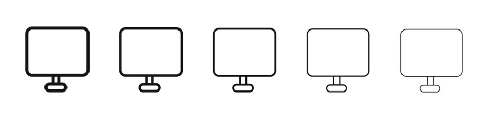 Desktop icon black and white vector sign