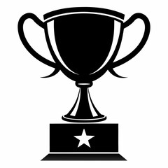Trophy Cup  Black Silhouette Vector 