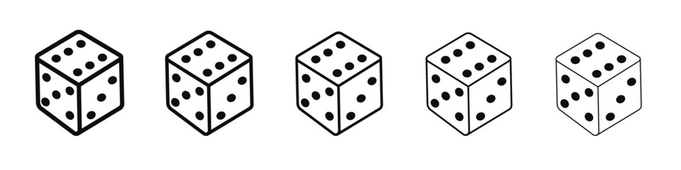 Dice Six Icon black and white vector sign