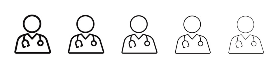 Doctor icon black and white vector sign