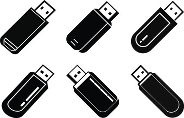 Usb silhouette vector illustration Bundle