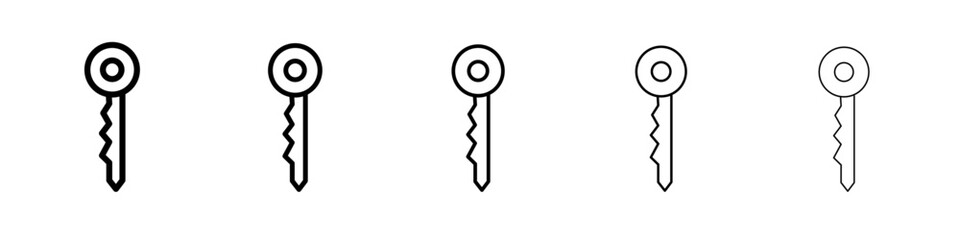 Door key icon black and white vector sign